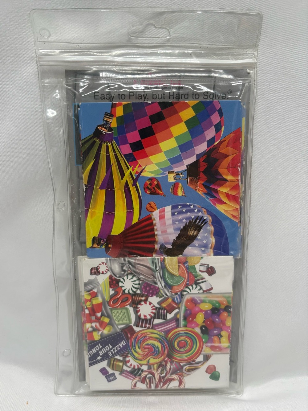 B Dazzle Hot Air Balloons And Candy Scramble Squares 9 Piece Puzzles Excellent